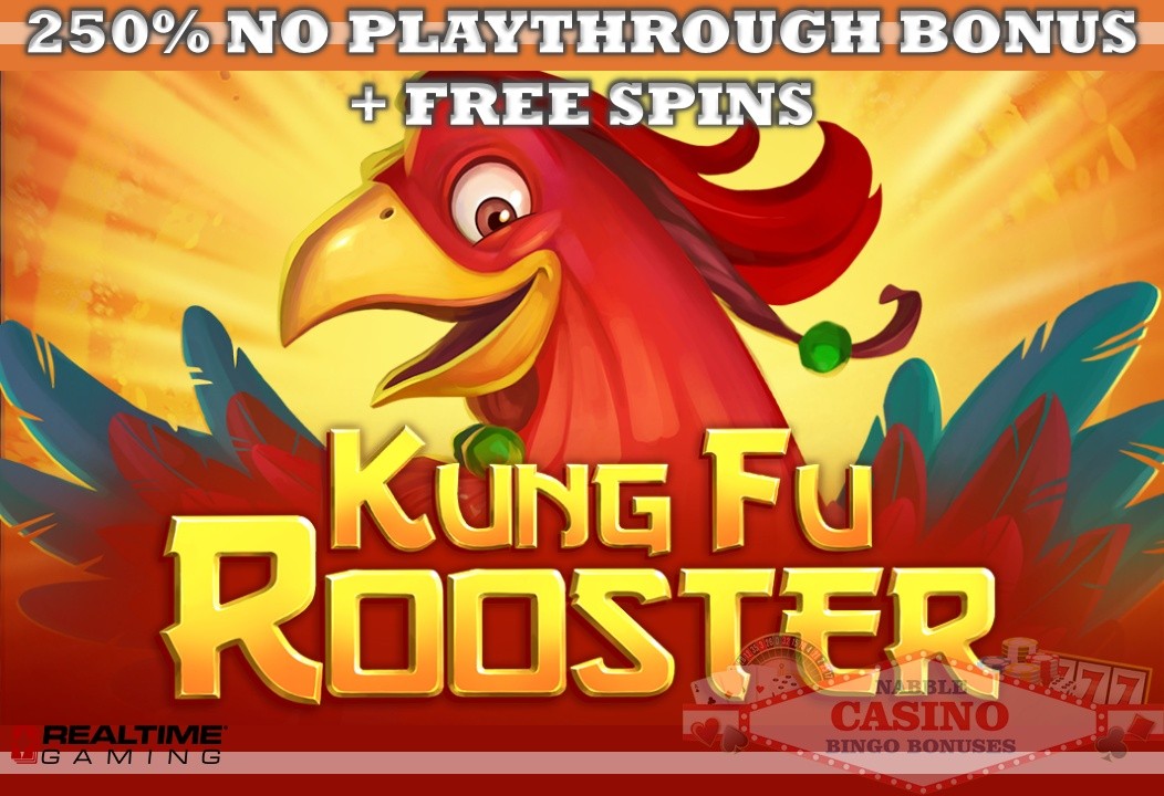 250% No Playthrough Bonus + 30 Free Spins | RTG Casinos 1 No Playthrough bonus Kung Fu Rooster