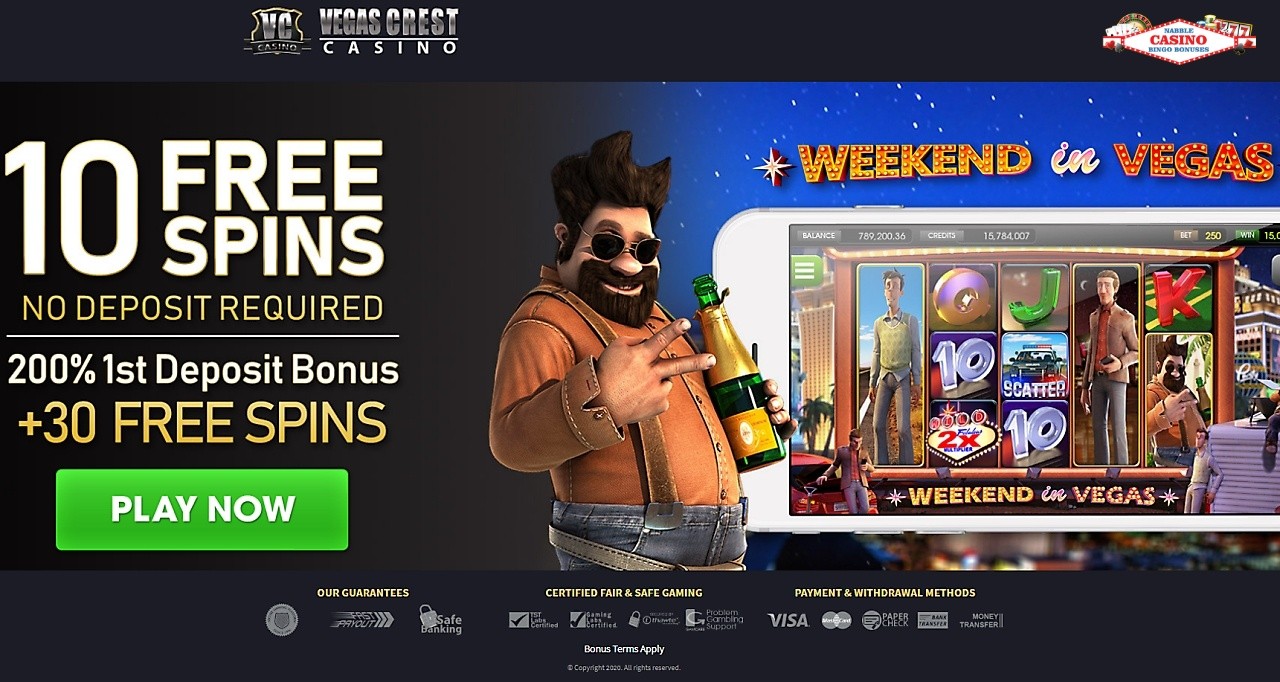 Vegas Crest casino bonuses and promotions 2021, June 1 vegas crest casino 1112
