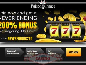 Palace of Chance casino exclusive welcome bonus