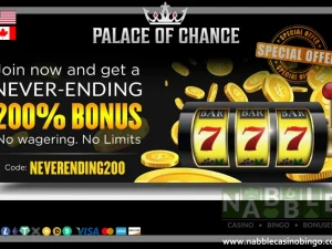 Palace of Chance casino exclusive welcome bonus