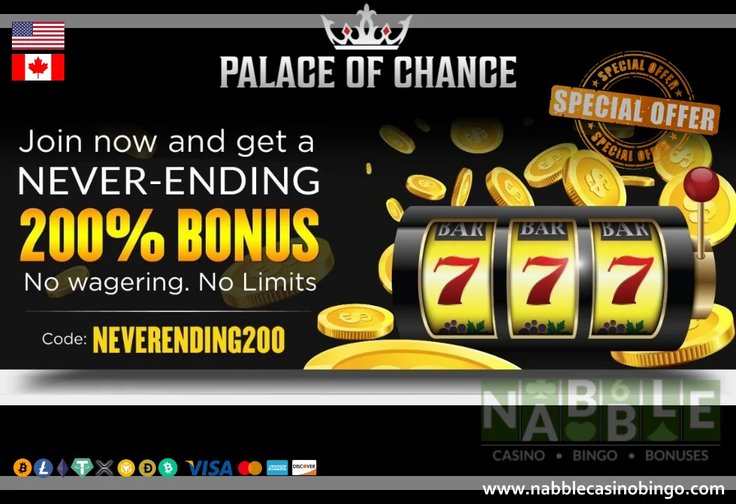 Palace of Chance casino exclusive welcome bonus