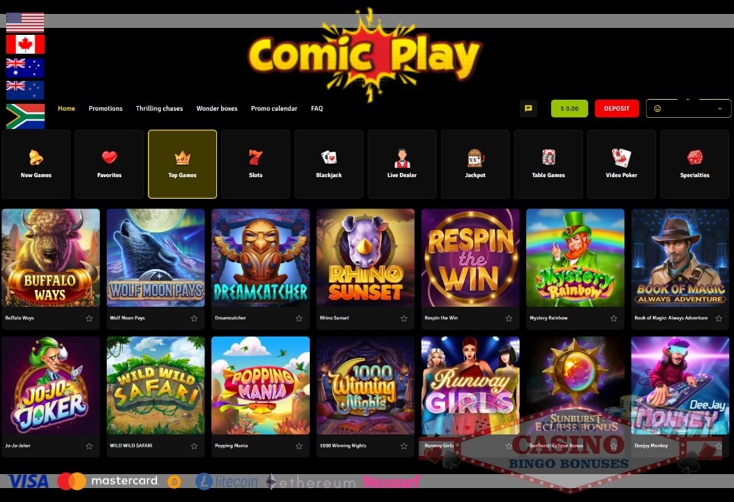 Comic Play casino review