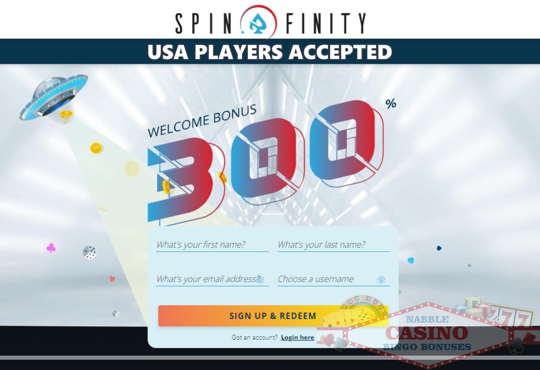 Spinfinity casino bonus codes