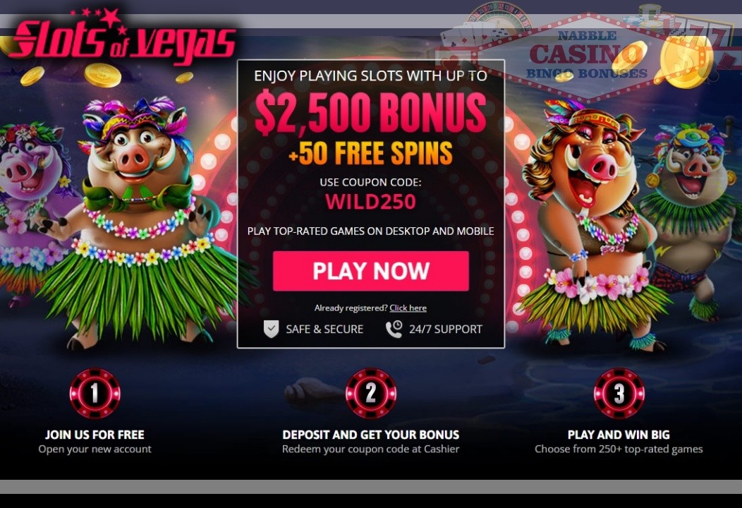 Slots of Vegas casino welcome bonus 2022
