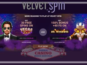 Velvet Spin casino bonus codes 2023