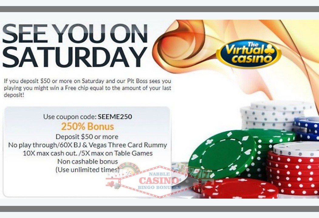 Virtual casino Saturday bonus offer