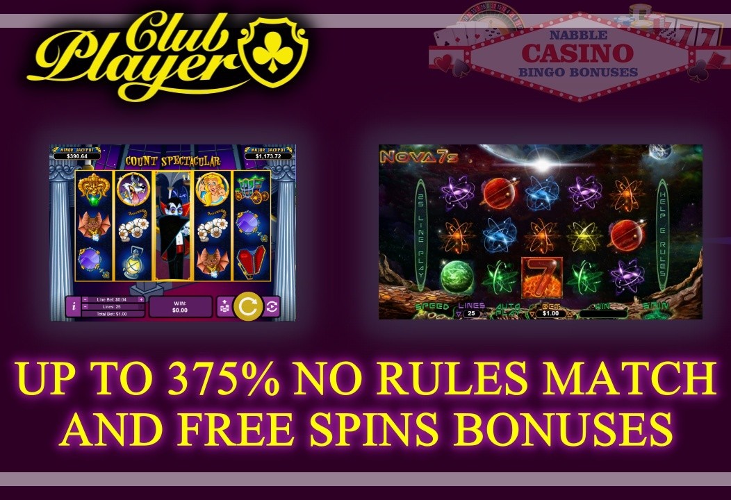 Club Player casino No Rules Bonus Codes 10