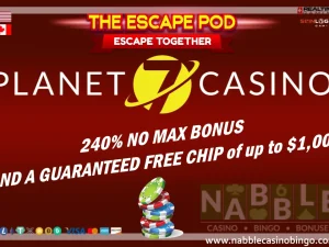 Planet7 casino 240% no max bonus