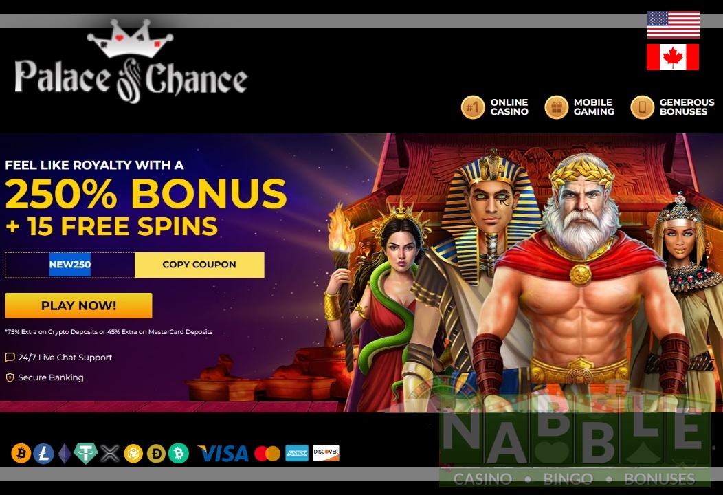 Palace of Chance casino $100 no deposit bonus 2024
