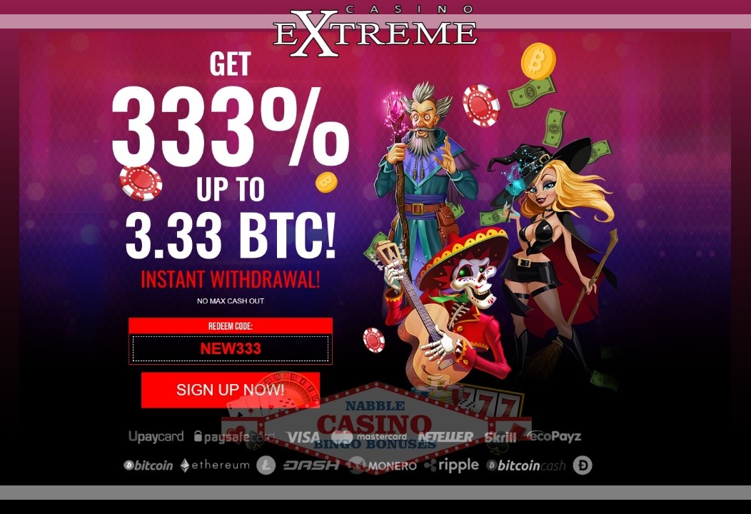 Casino Extreme cryptocurrency deposit bonuses