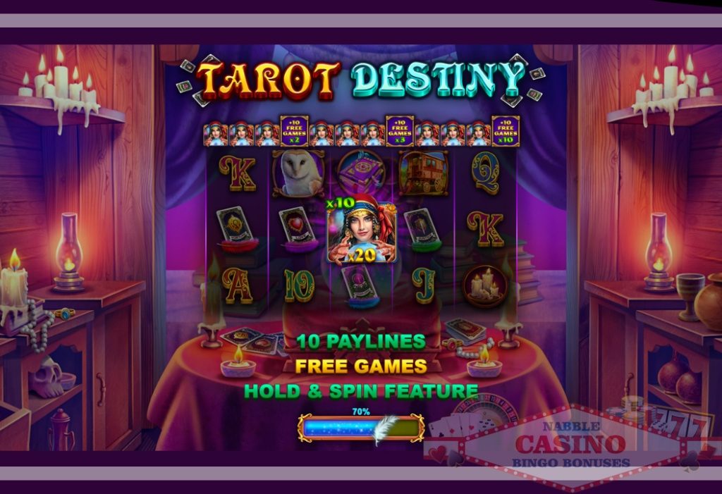 Game of the Week Bonus | Up to 220% Bonus + Free Spins 26 Tarot Destiny slot block
