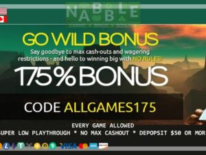 175% no wagering bonus new