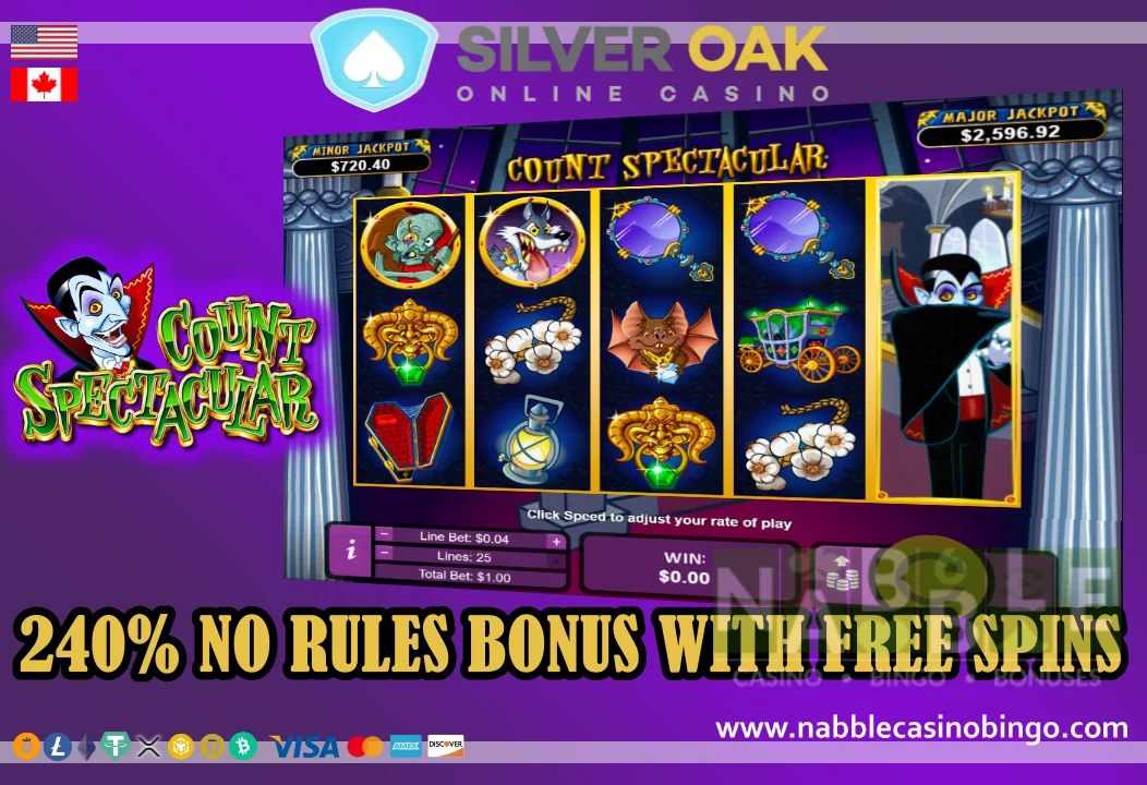 Silver Oak casino no rules bonus Count Cashtacular