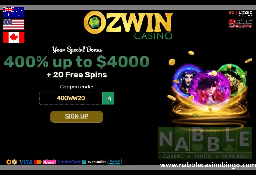 Ozwin casino bonus codes