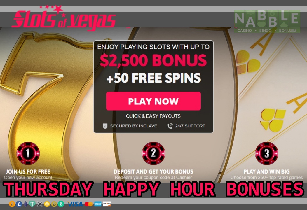 Slots of Vegas casino Thursday happy hour bonus codes 2024