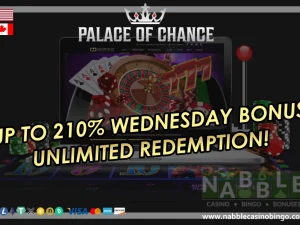 Palace of Chance casino Wednesday bonus