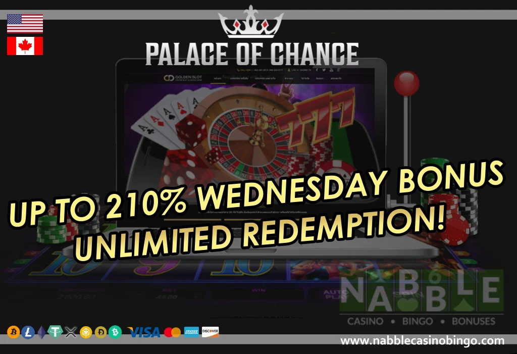 Palace of Chance casino Wednesday bonus