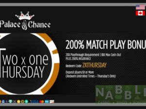 Palace of Chance casino Thursday bonus n
