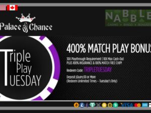 Palace of Chance casino Tuesday bonus 2024