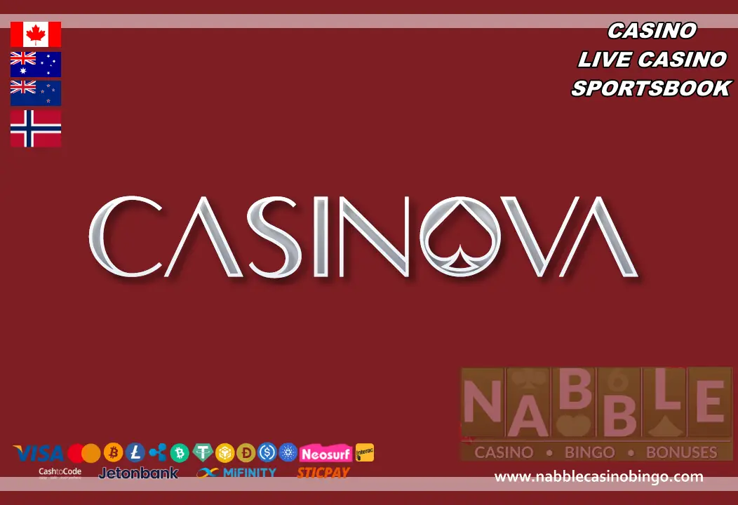 Casinova casino bonuses and promottions