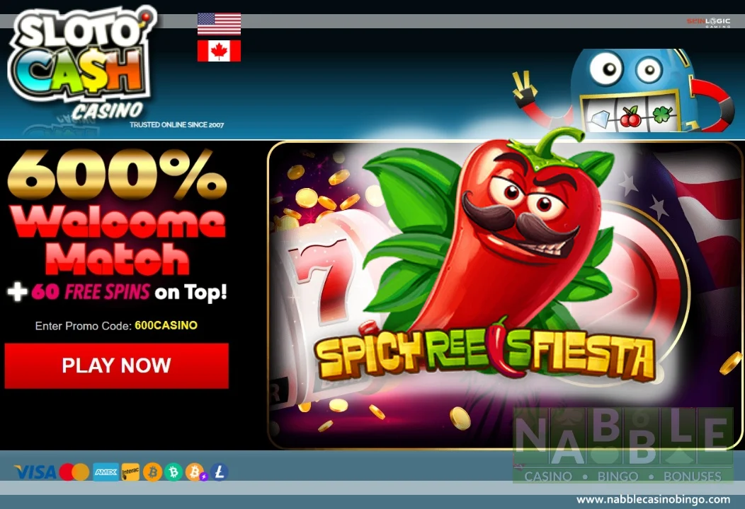 SlotoCash casino daily bonus offers Spicy Reels Fiesta