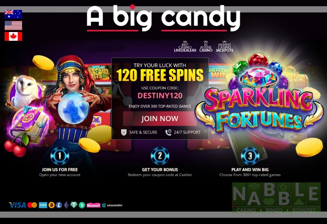 A Big Candy casino bonus codes Sparkling Fortunes