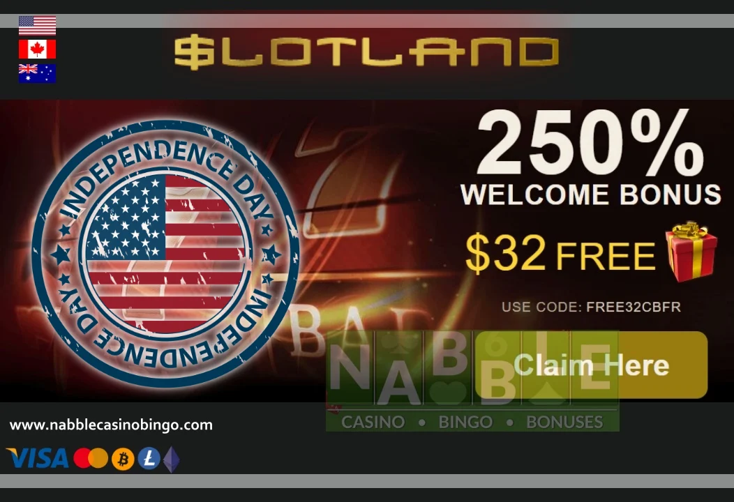 Slotland casino newsletter bonus Independence Day