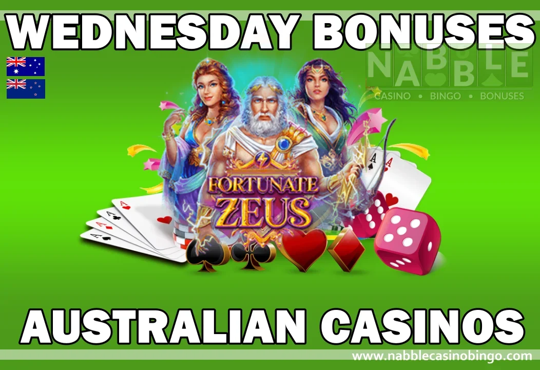 Australian casinos Wednesday bonus offers Fortunate Zeus slot