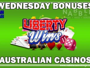 Australian casinos Wednesday bonus offers Liberty Wins slot