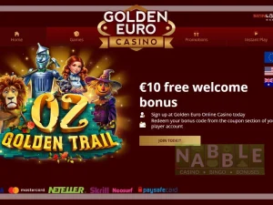 Golden Euro casino bonus codes Oz Golden Trail