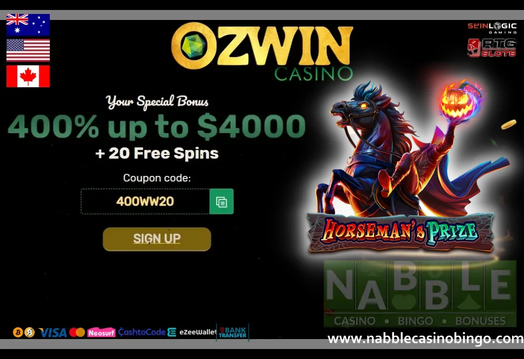 Ozwin casino bonus codes Horsemans Prize slot