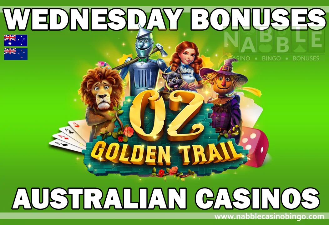 Australian casinos Wednesday bonus offers Oz Golden Trail