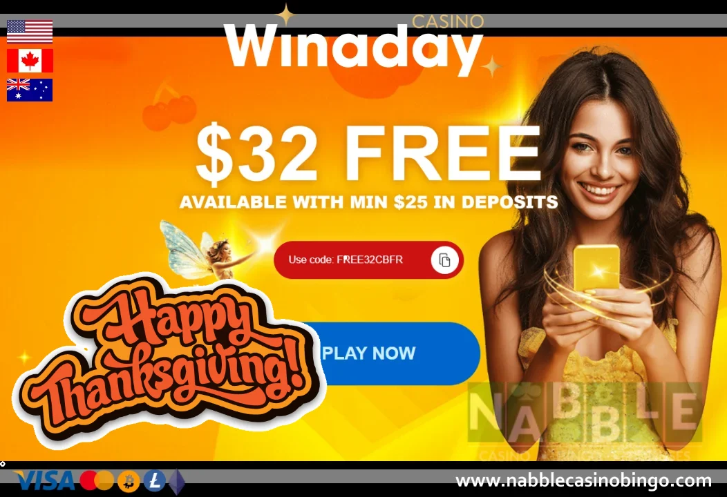 Winaday casino bonuses and promotions Thanksgiving