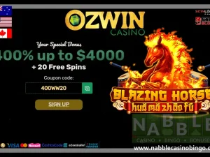 Ozwin casino bonus codes Blazing Horse slot