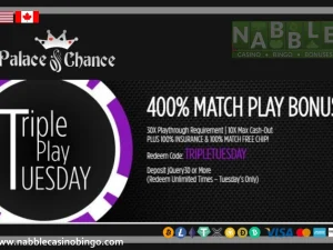 Palace of Chance casino Tuesday bonus