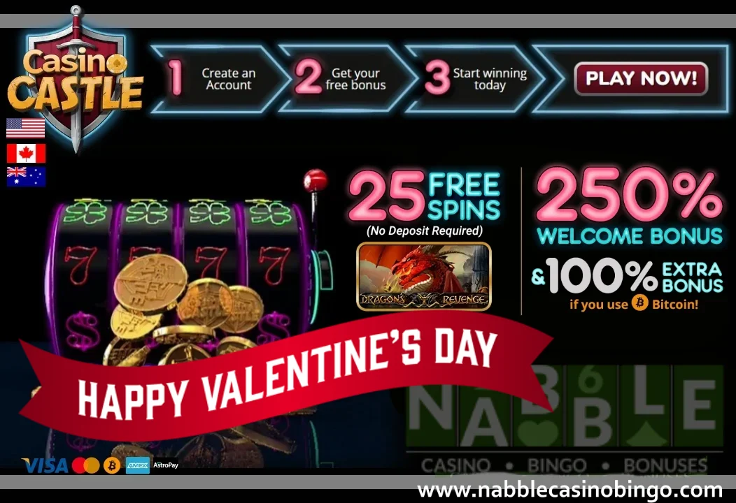 CasinoCastle bonus codes and promotions Valentines Day