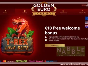 Golden Euro casino bonus codes T-Rex Lava Blitz slot