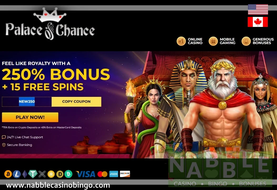 Palace of Chance casino $100 no deposit bonus
