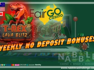 Fair Go casino no deposit bonuses T-Rex Lava Blitz slot
