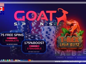 Goat Spins casino bonuses T-Rex Lava Blitz slot