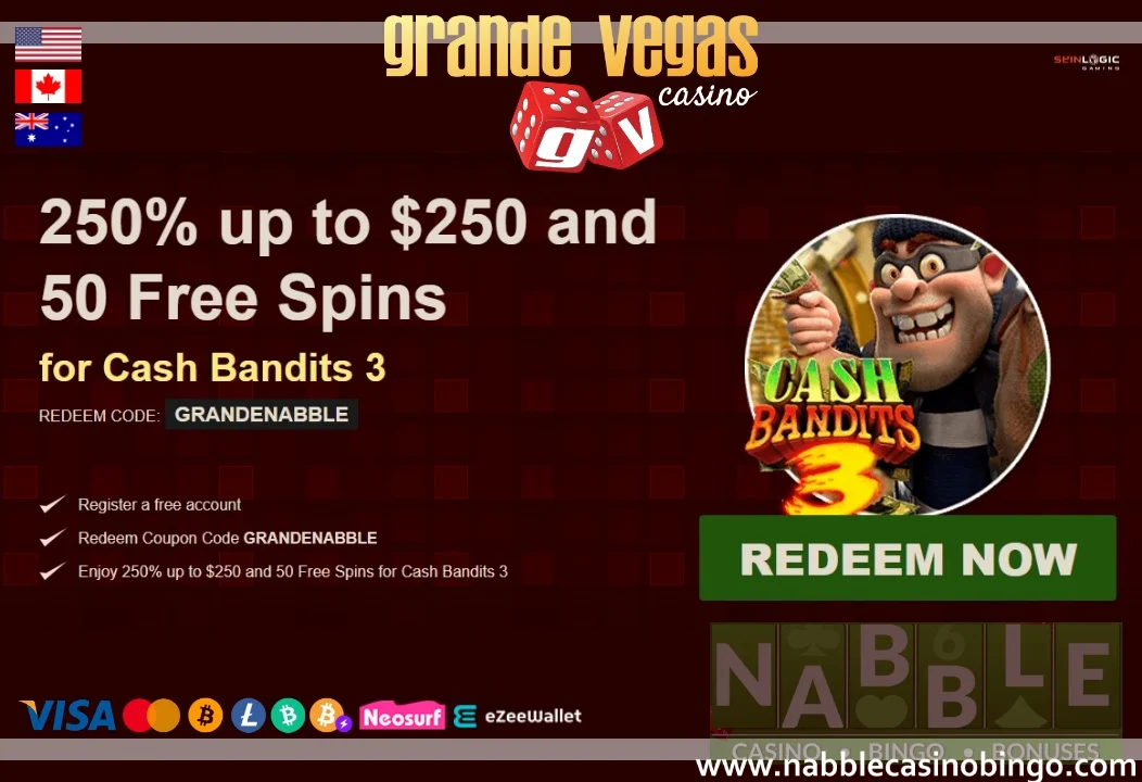 Grande Vegas casino daily bonus codes