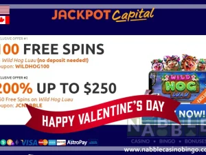 Jackpot Capital casino bonuses Valentines Day