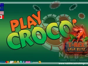 PlayCroco casino bonuses T-Rex Lava Blitz slot