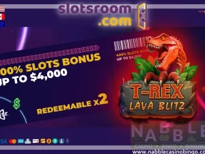 Slotsroom casino bonuses T-Rex Lava Blitz slot