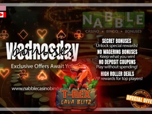 Wednesday casino bonuses USA T-Rex Lava Blitz slot