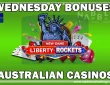 Australian casinos Wednesday bonus offers Liberty Rockets slot
