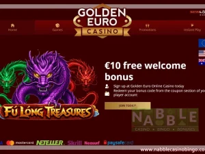 Golden Euro casino bonus codes Fu Long Treasures slot