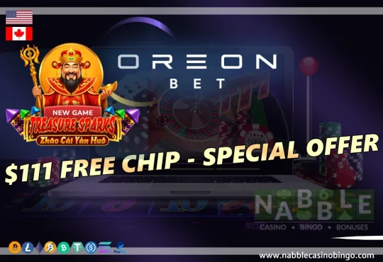 Oreon Bet casino bonuses Treasure Sparks slot