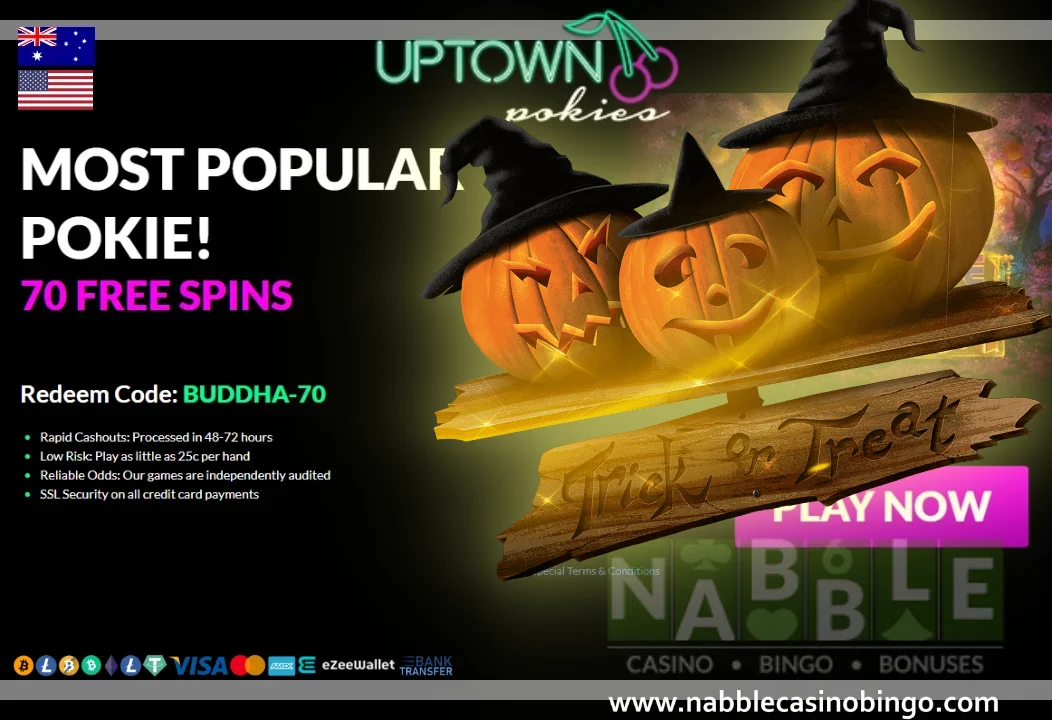 Uptown Pokies casino bonus codes Halloween