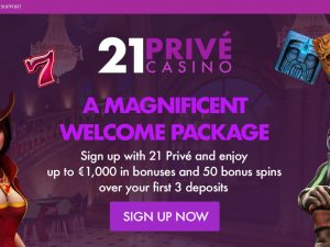 21prive casino sign-up bonus